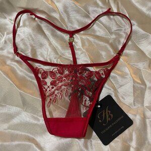 Honey Birdette Red Embroidered Thong – NWT, Size XXS